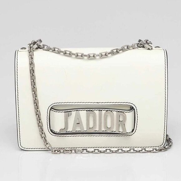 Christian Dior White Smooth Calfskin Leather J'ADIOR Shoulder Bag - Picture 1 of 9